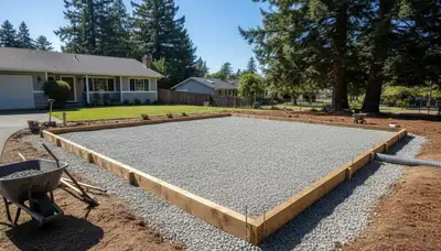 Professional shed foundation and base preparation by Chop Chop Landscaping in Mountain View, CA